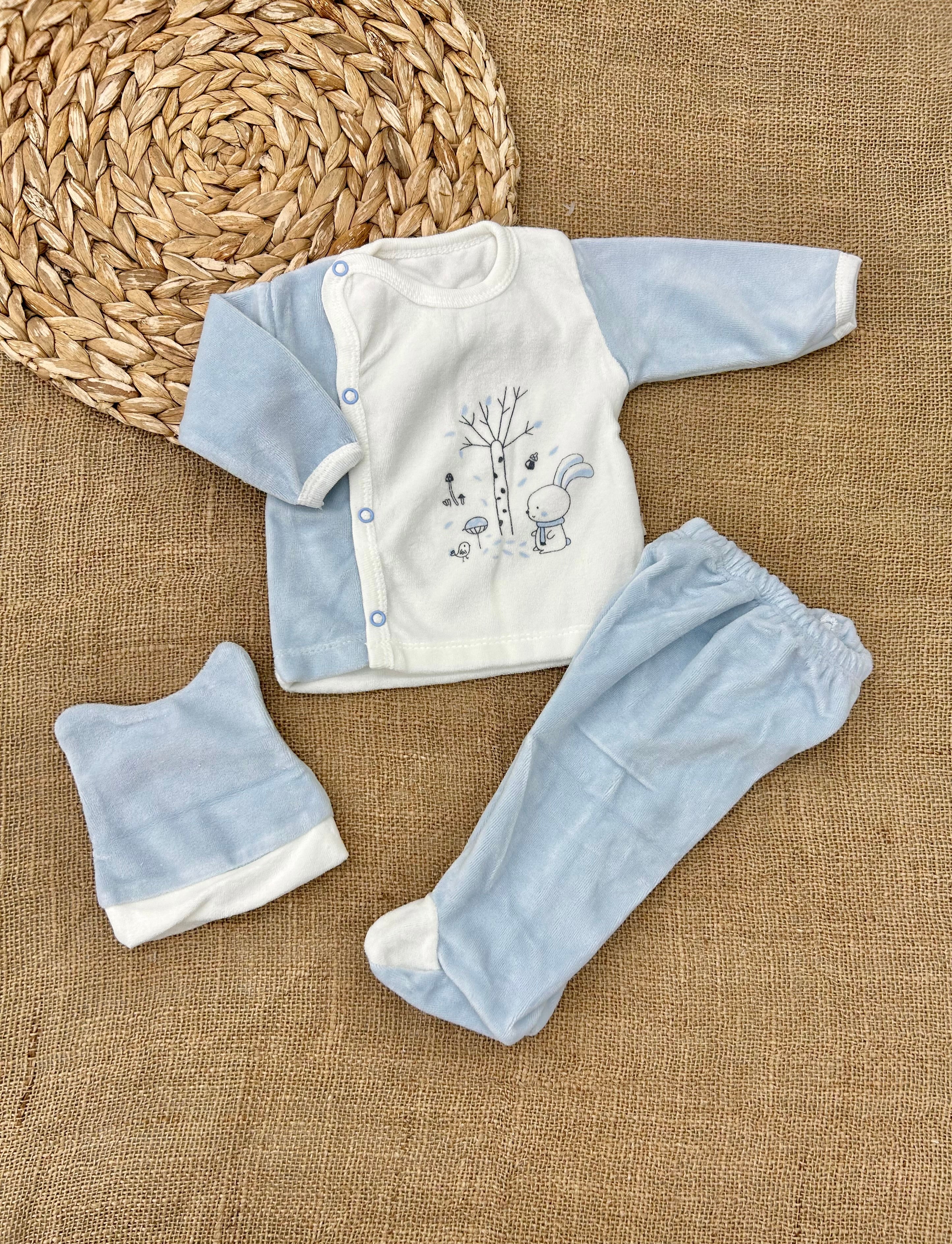 بيجامة بيبي مخمل 3 قطع