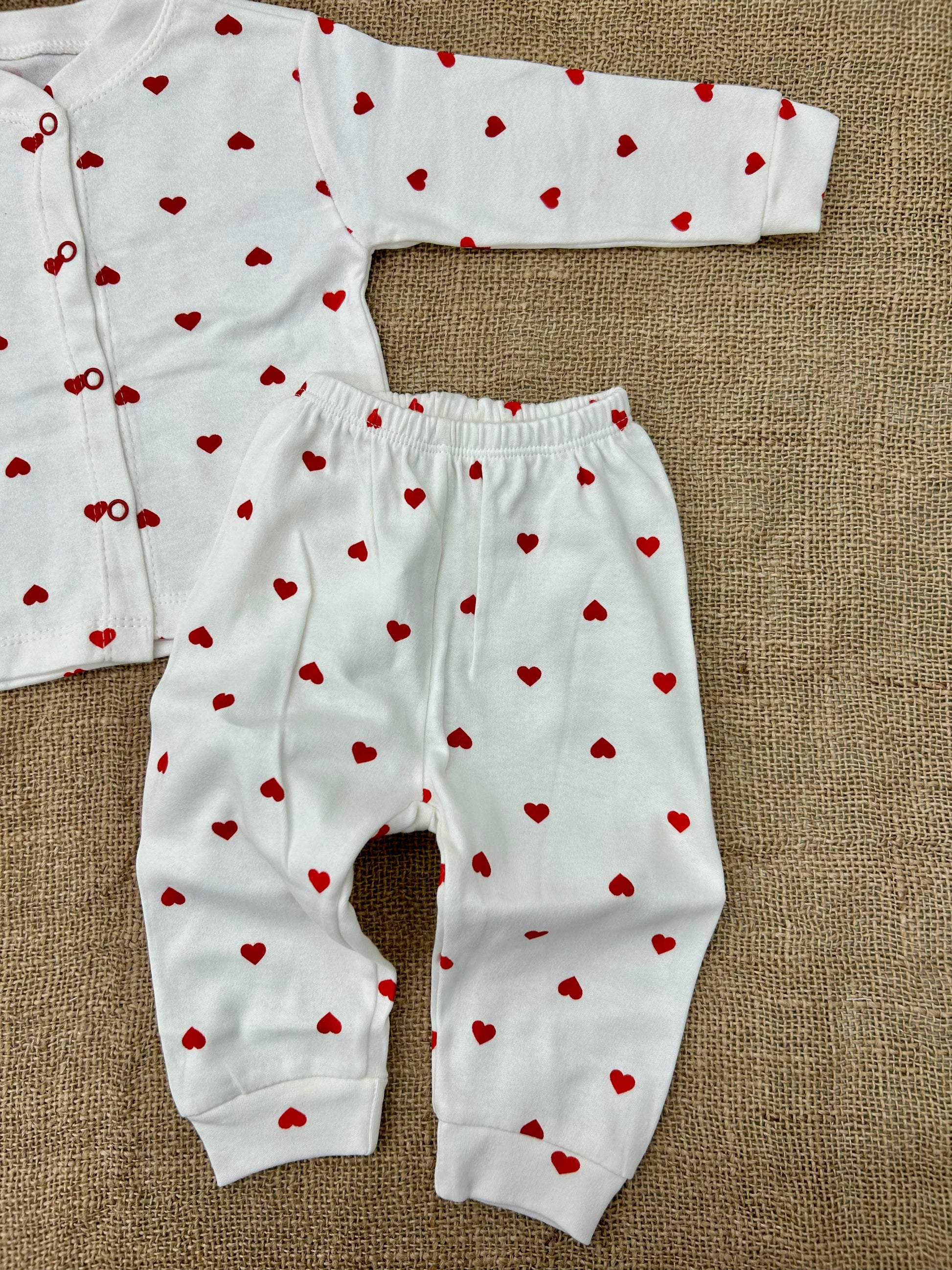 بيجامة قطن قلوب