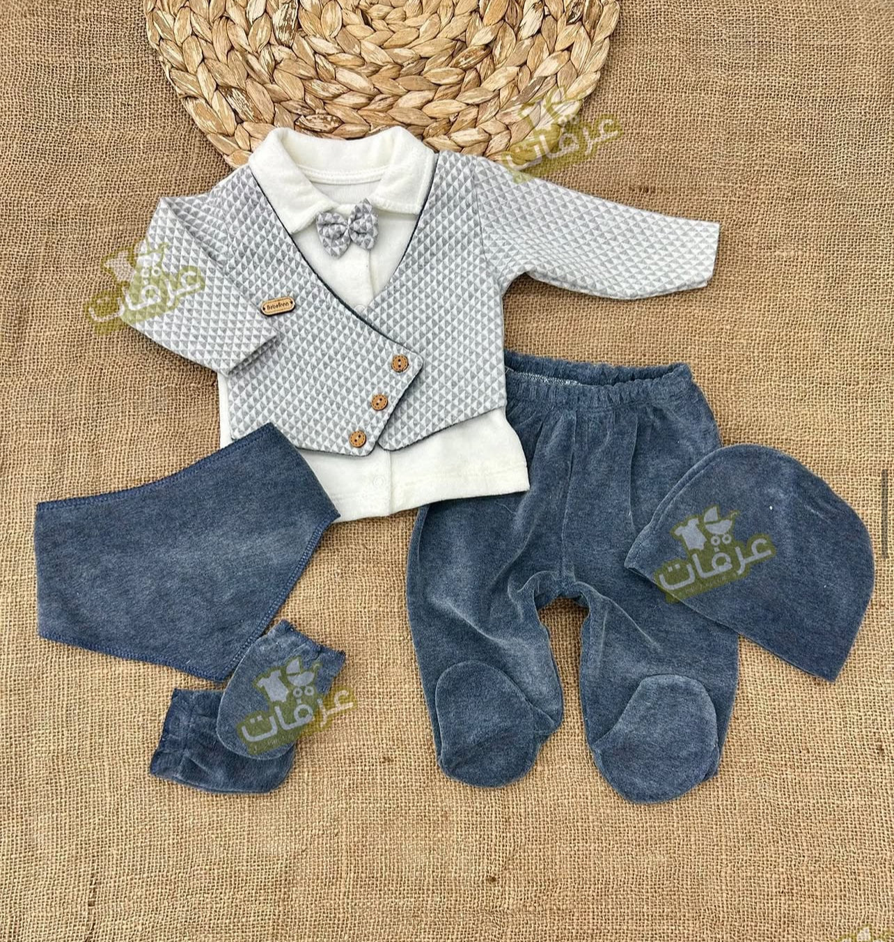 طقم مخمل 5 قطع  ببيونة