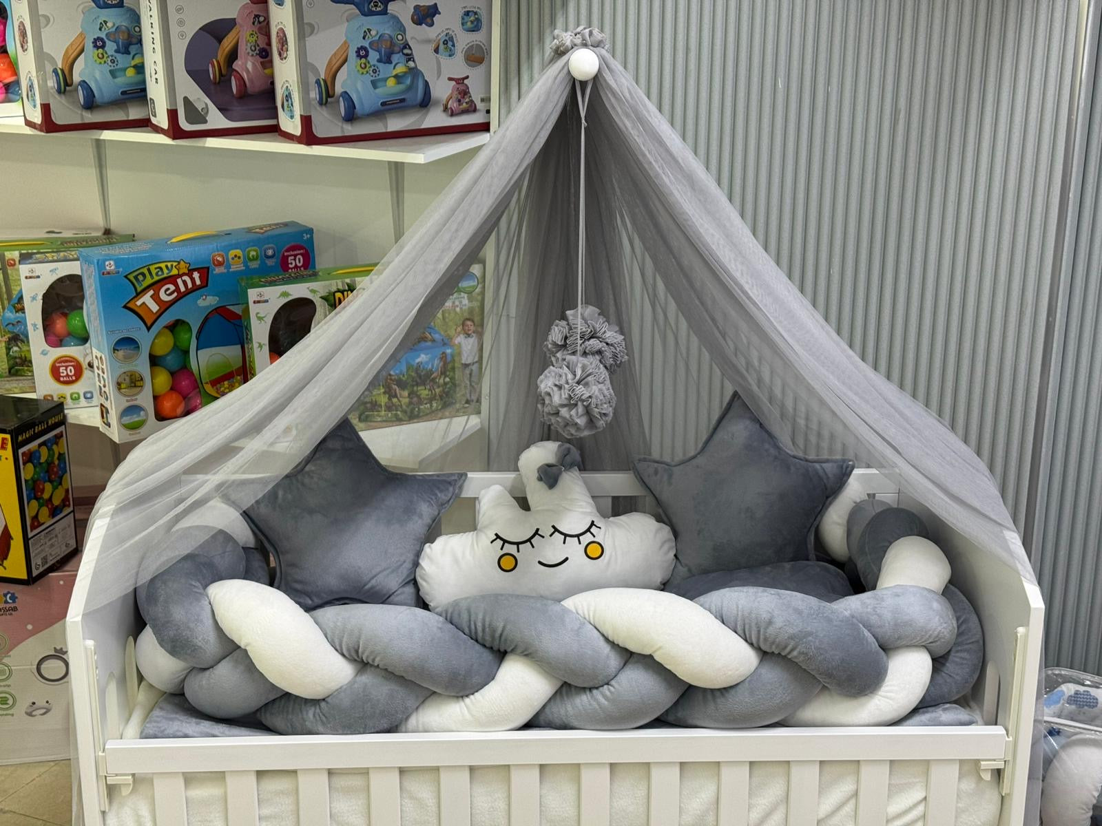 فرش تخت جدلة مخمل كامل مع ناموسية