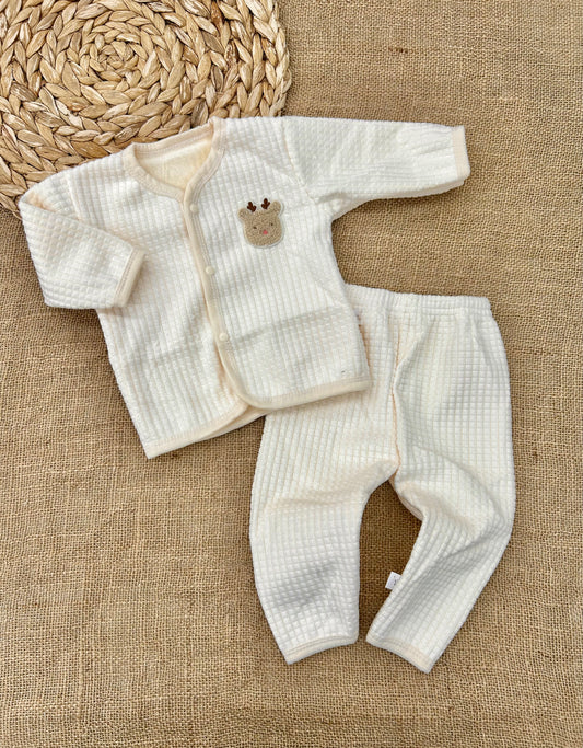 بيجامة بيبي فوتر مبطنة مربعات