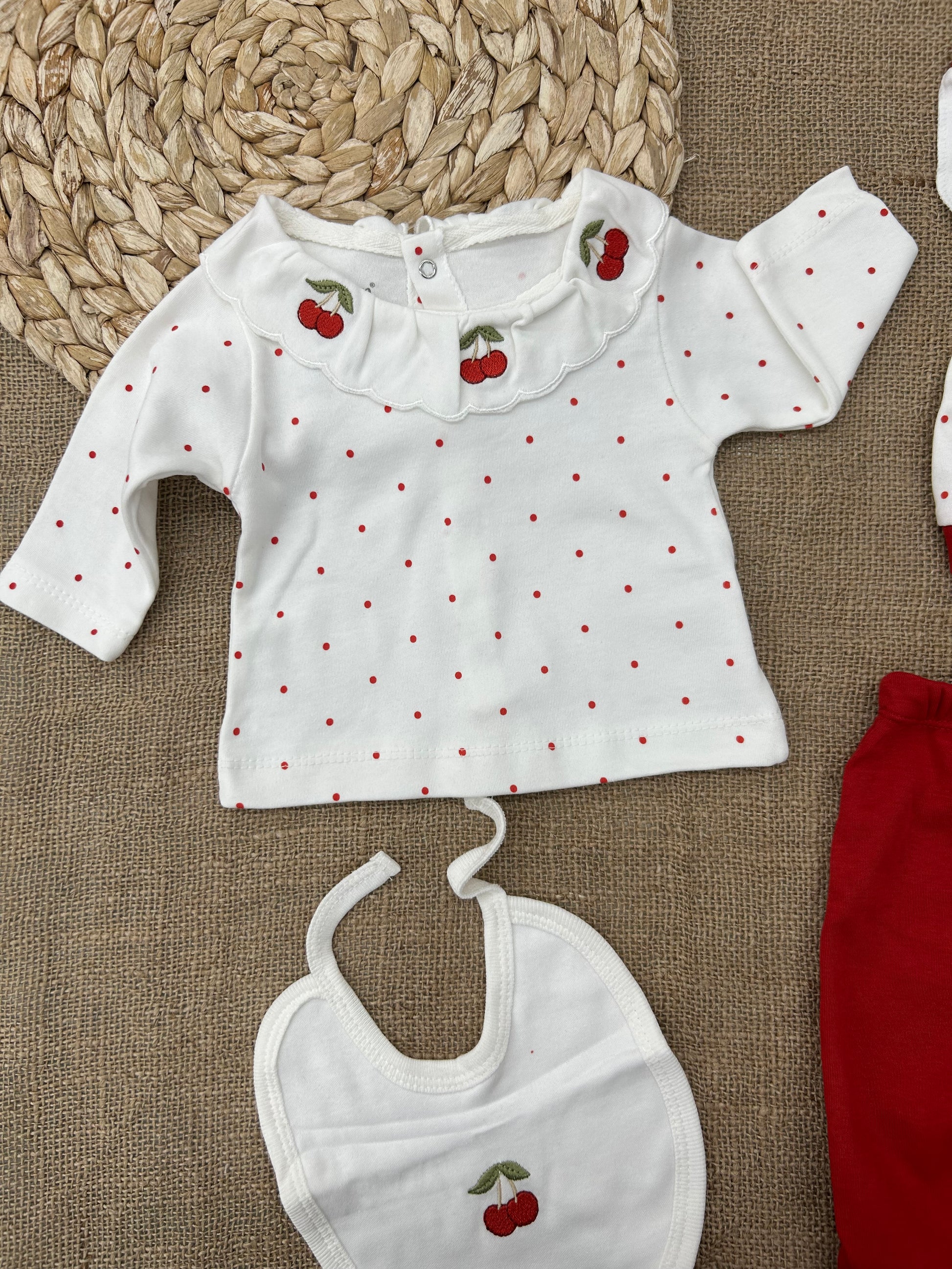 🍒 طقم بيبي ربيعي قطن – 5 قطع