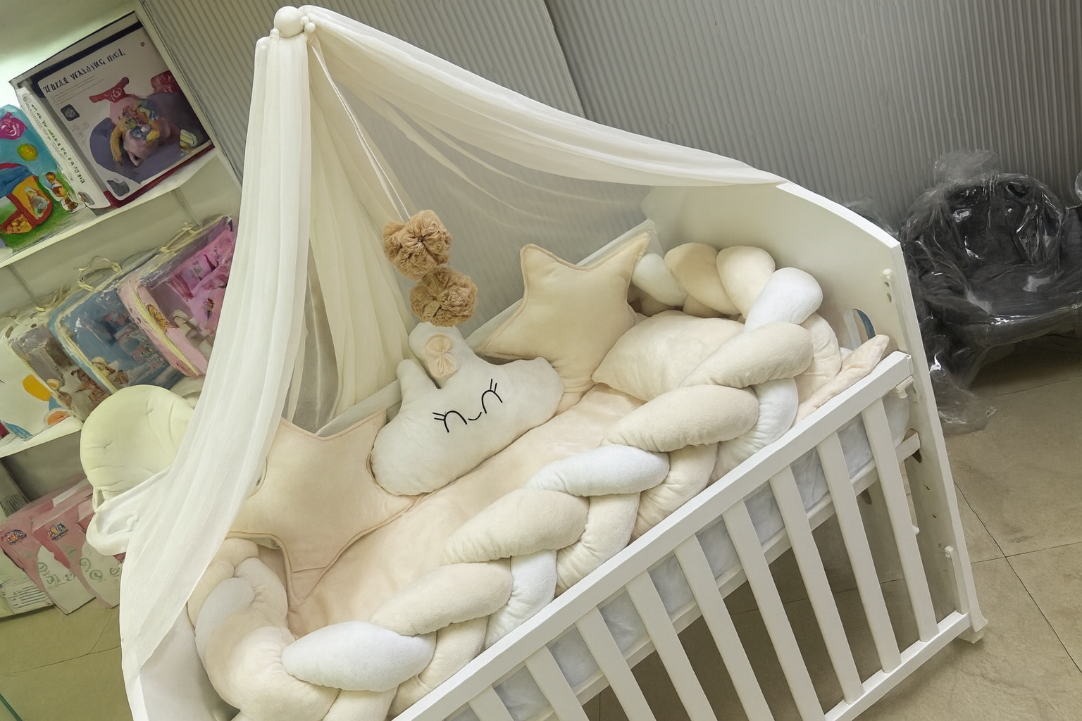 فرش تخت جدلة مخمل كامل مع ناموسية