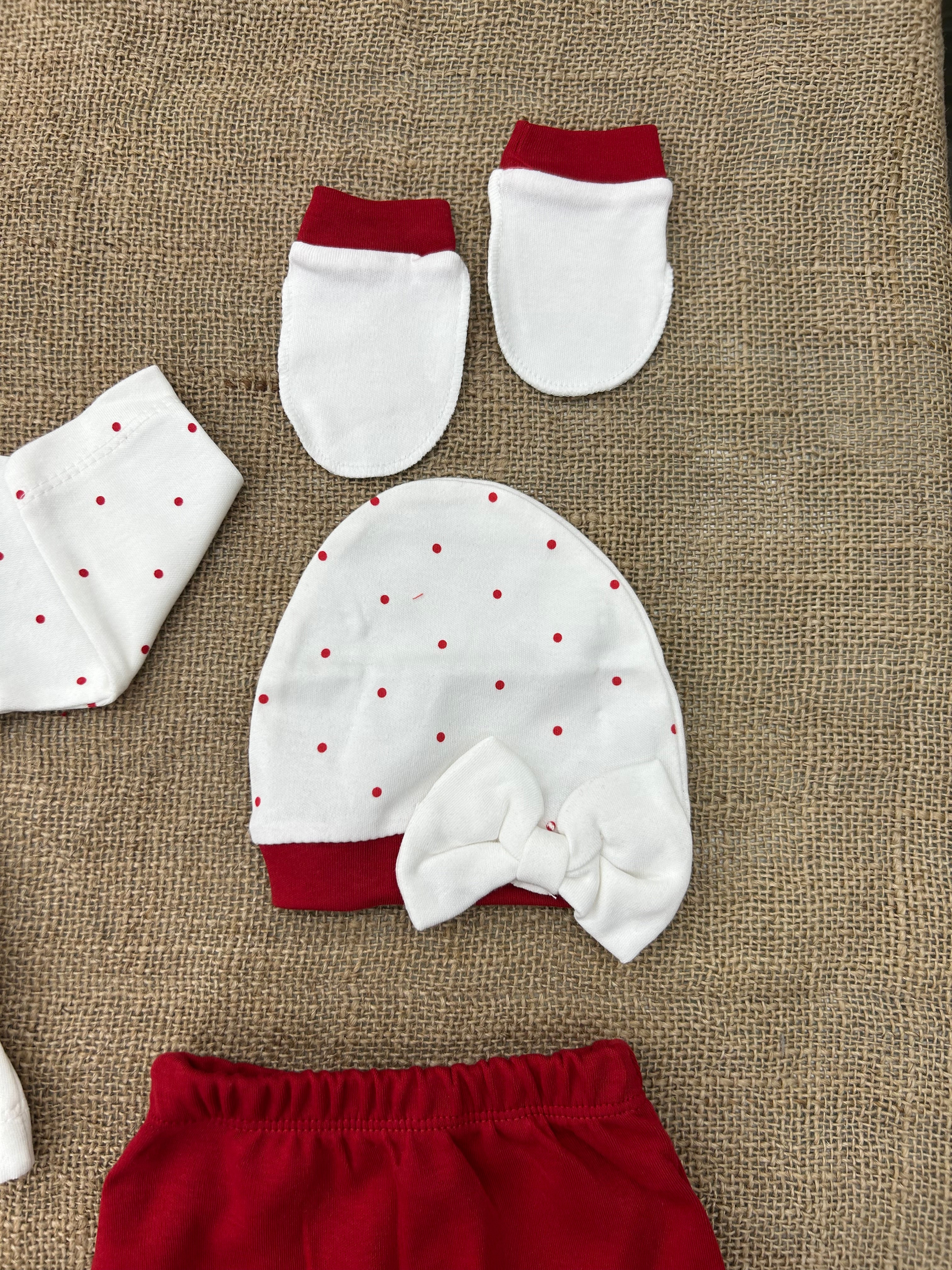 🍒 طقم بيبي ربيعي قطن – 5 قطع