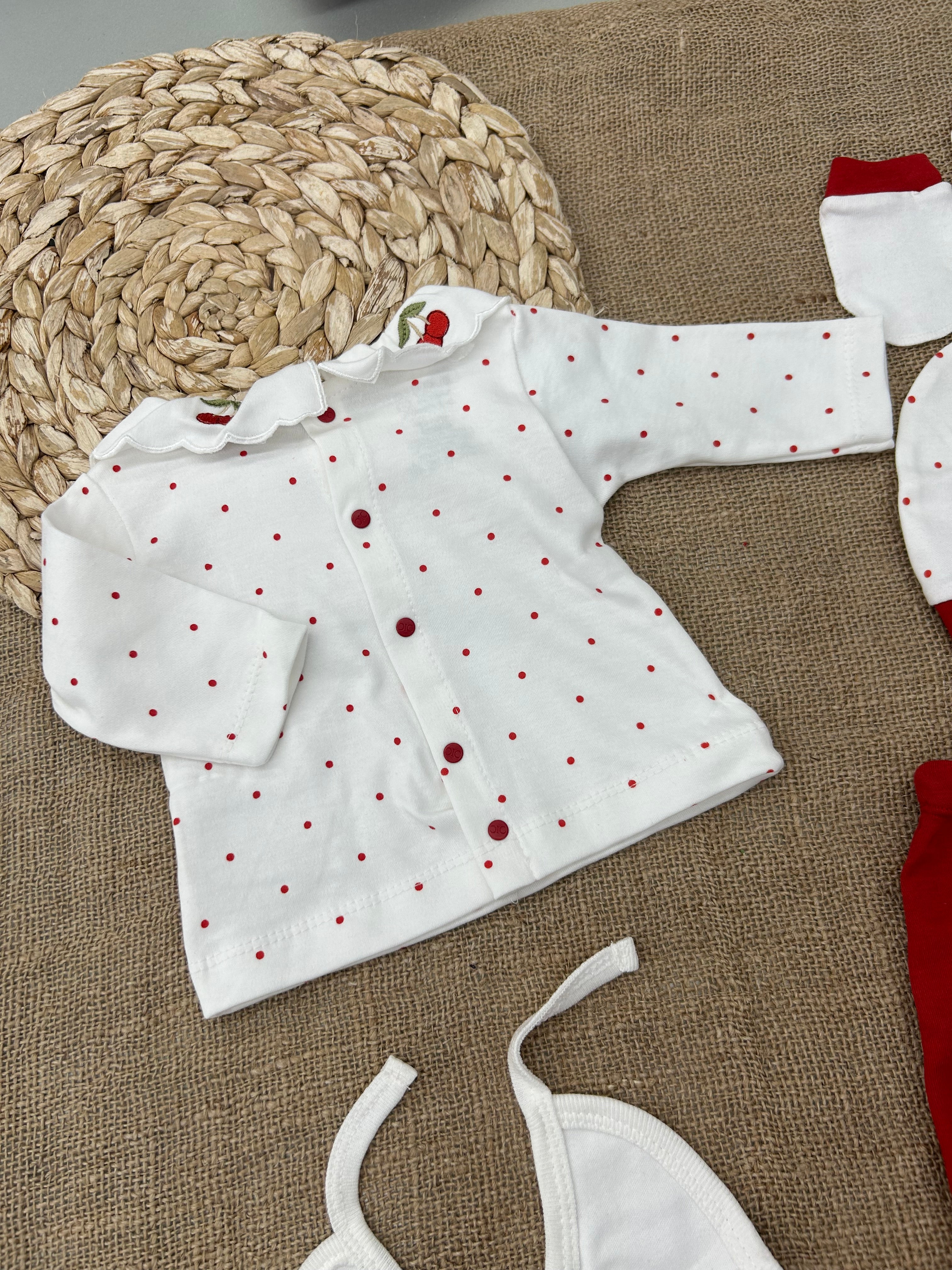 🍒 طقم بيبي ربيعي قطن – 5 قطع