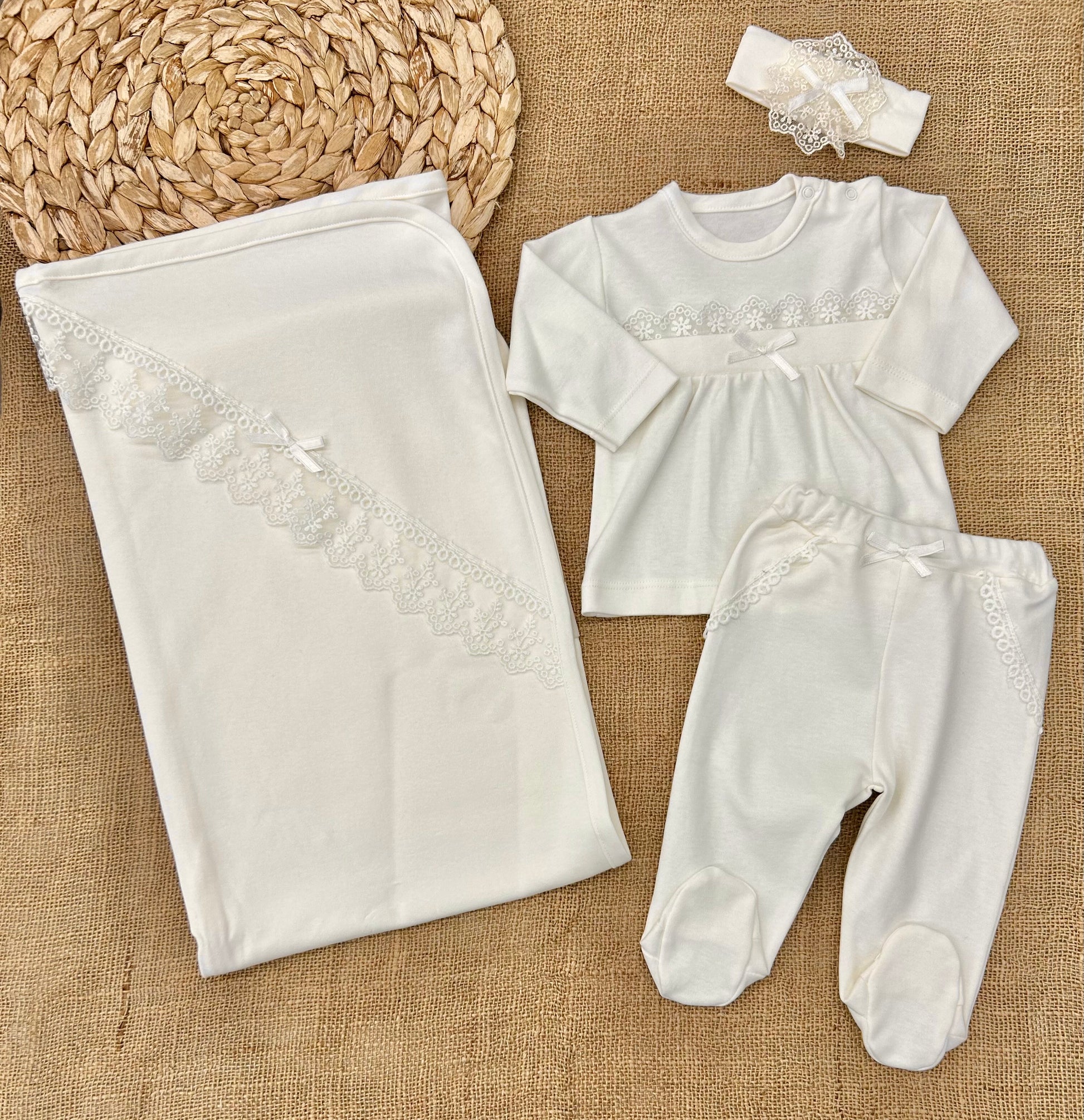 طقم قطن 4 قطع بناتي