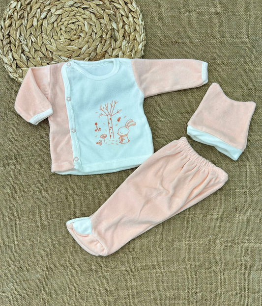 بيجامة بيبي مخمل 3 قطع