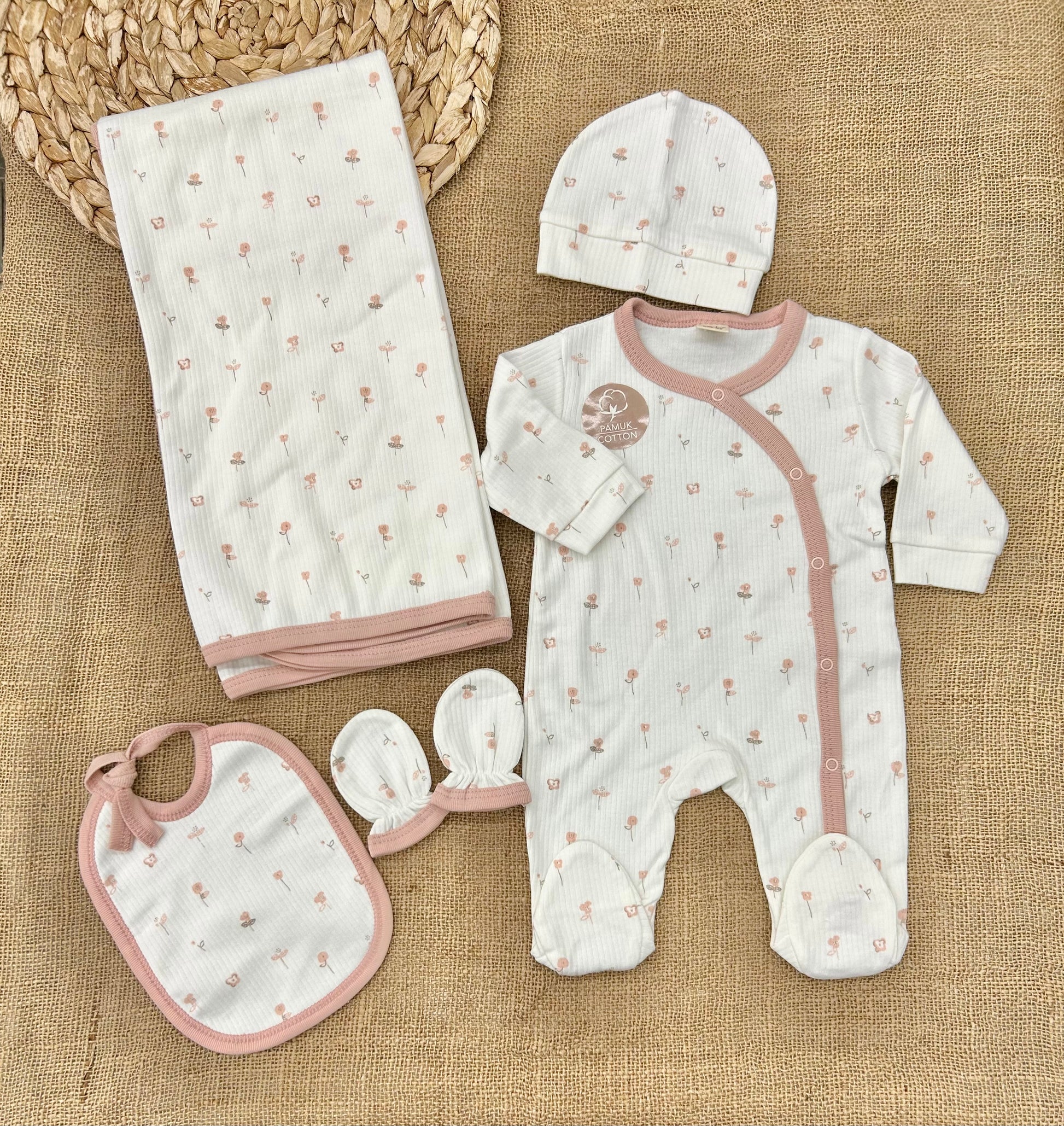 طقم قطن 5 قطع بناتي