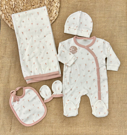 طقم قطن 5 قطع بناتي