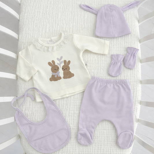 طقم 5 قطع قطن ارنب