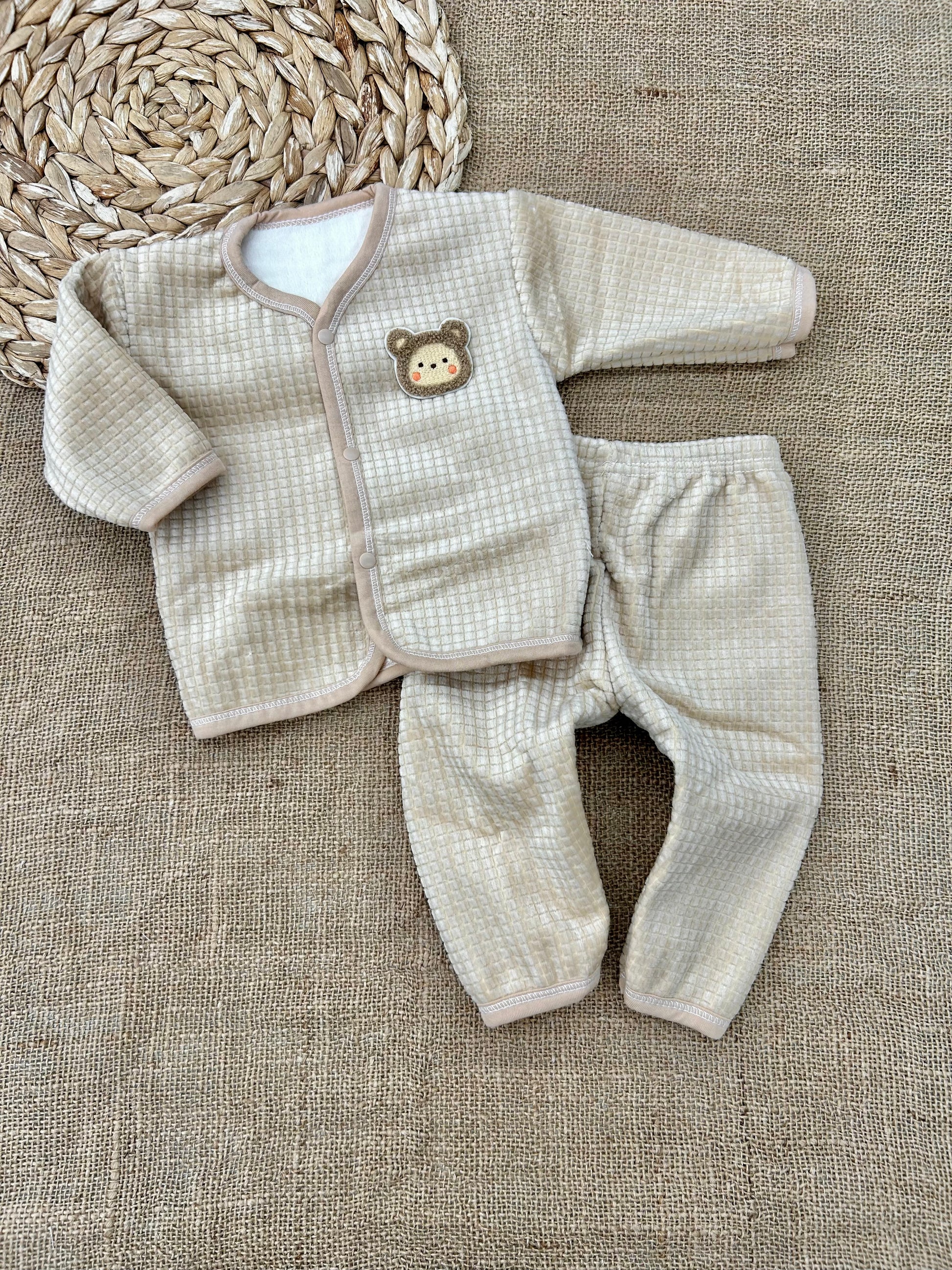 بيجامة بيبي فوتر مبطنة مربعات