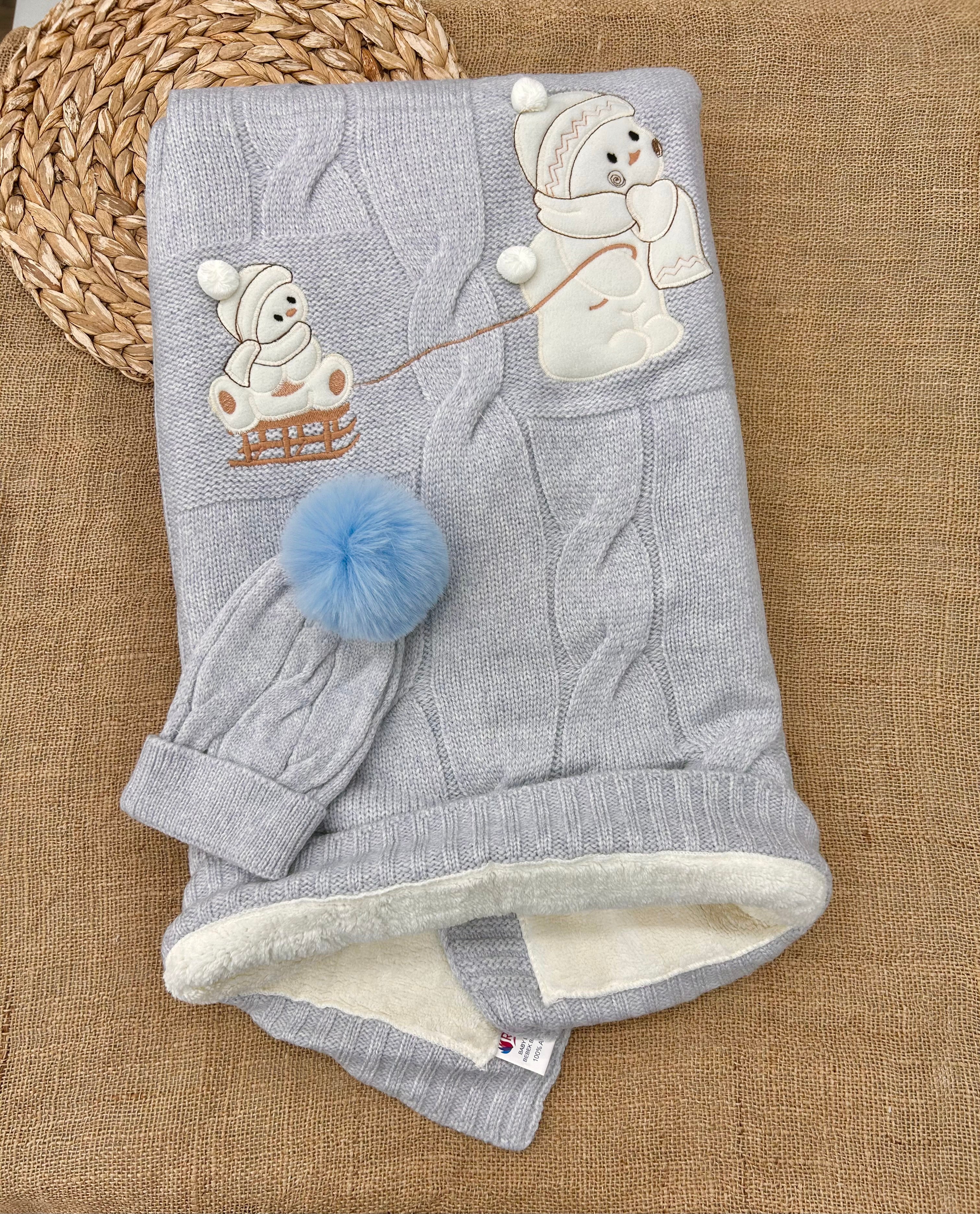 حرام صوف طبيعي مبطن فرو مع طاقية