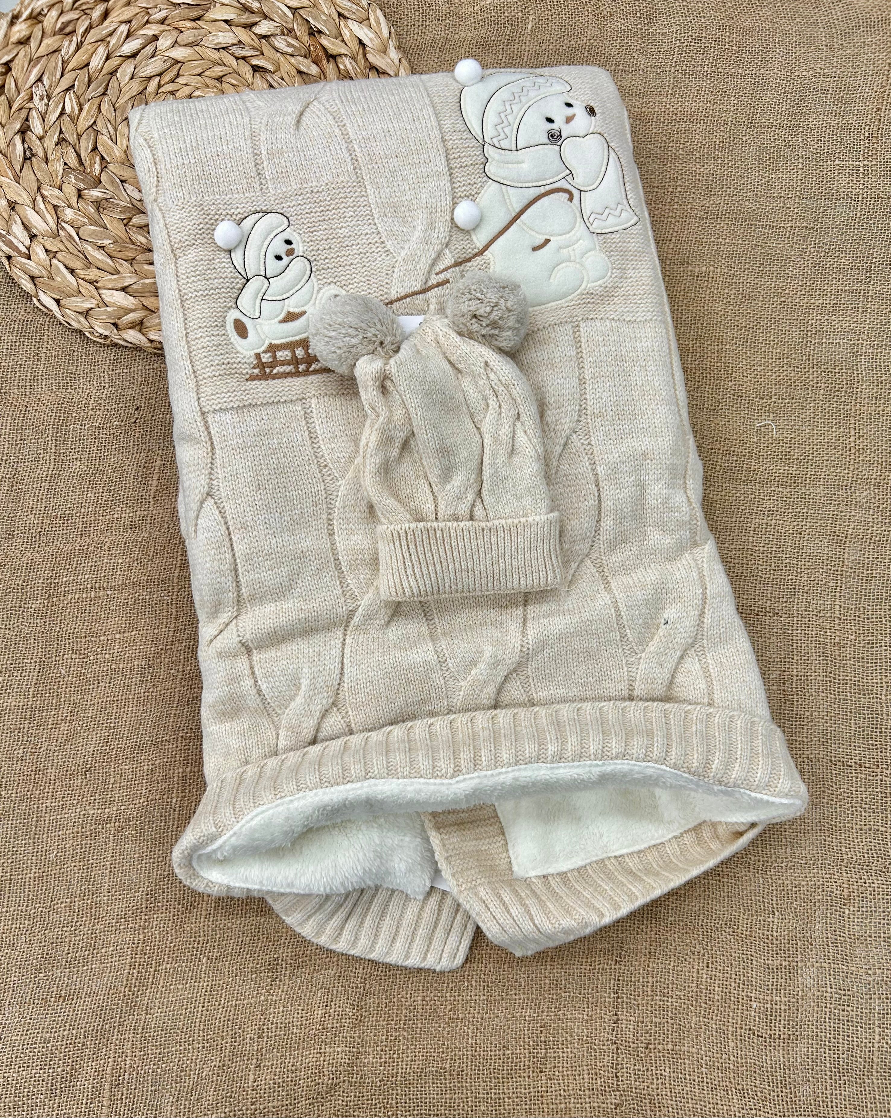 حرام صوف طبيعي مبطن فرو مع طاقية