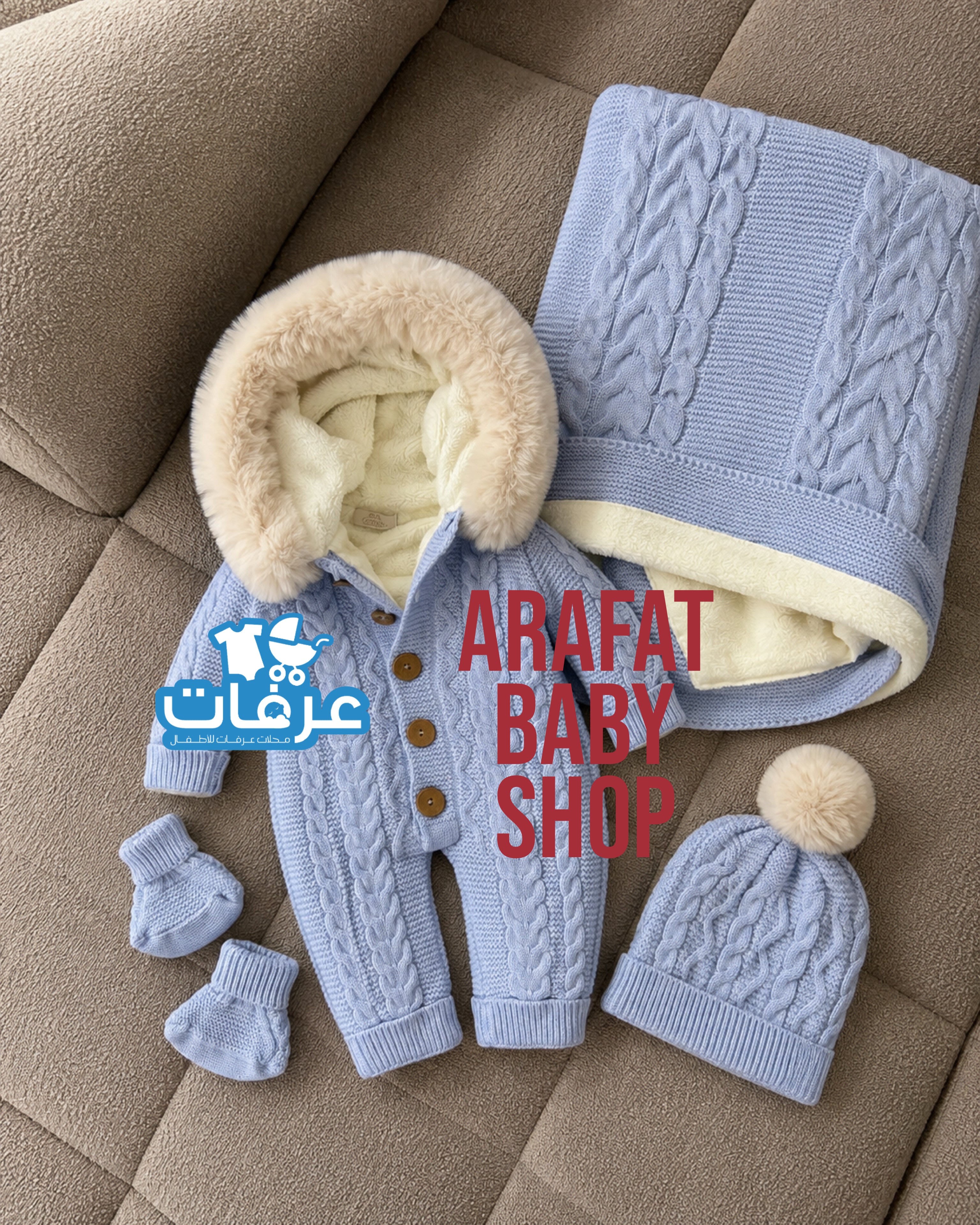 طقم مستشفى صوف مبطن كامل
