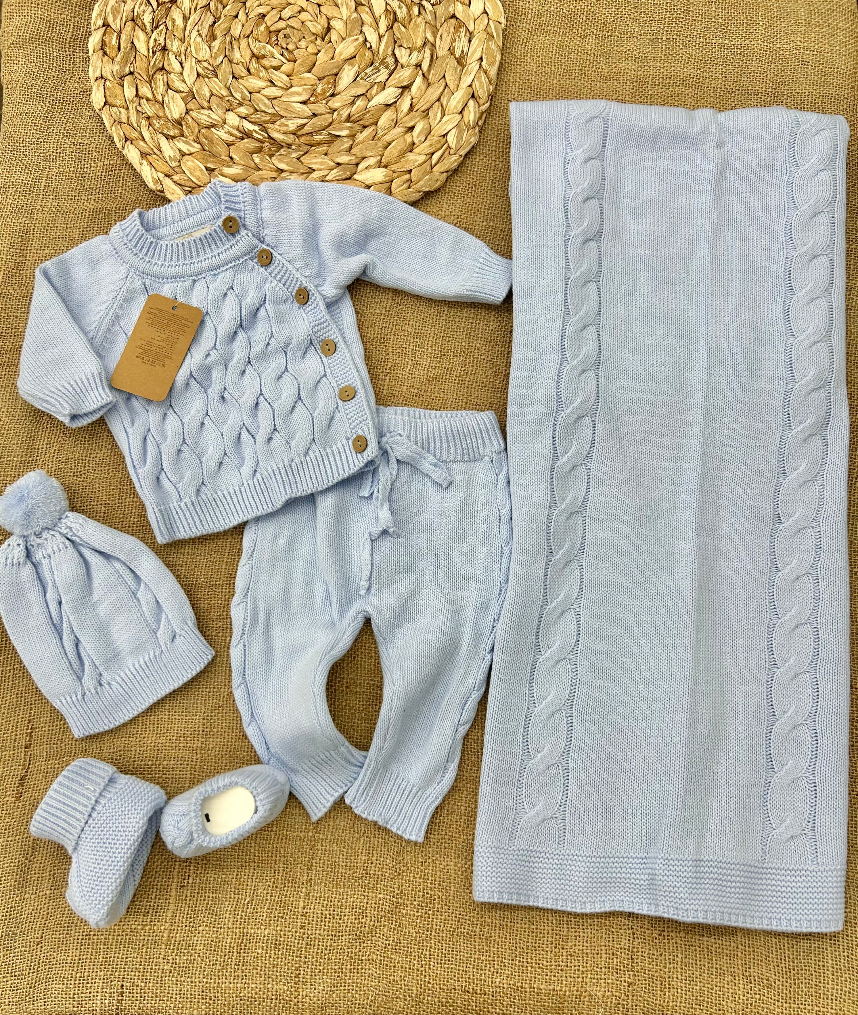 طقم صوف 4 قطع بلوزة وبنطلون