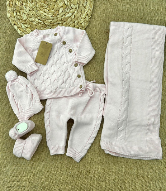 طقم صوف 4 قطع بلوزة وبنطلون