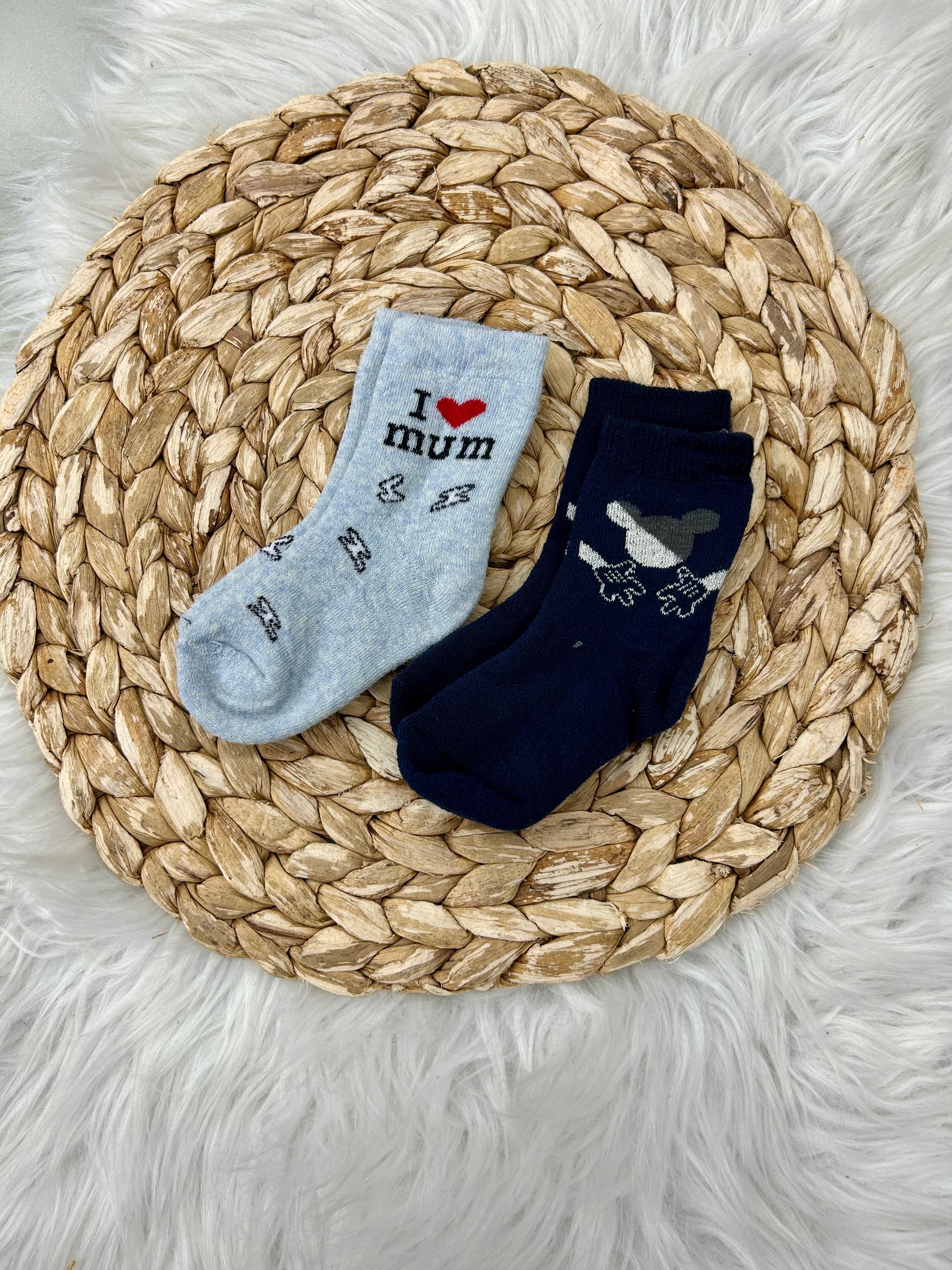 1-2 جرابات بيبي شتوي قطن مبطن