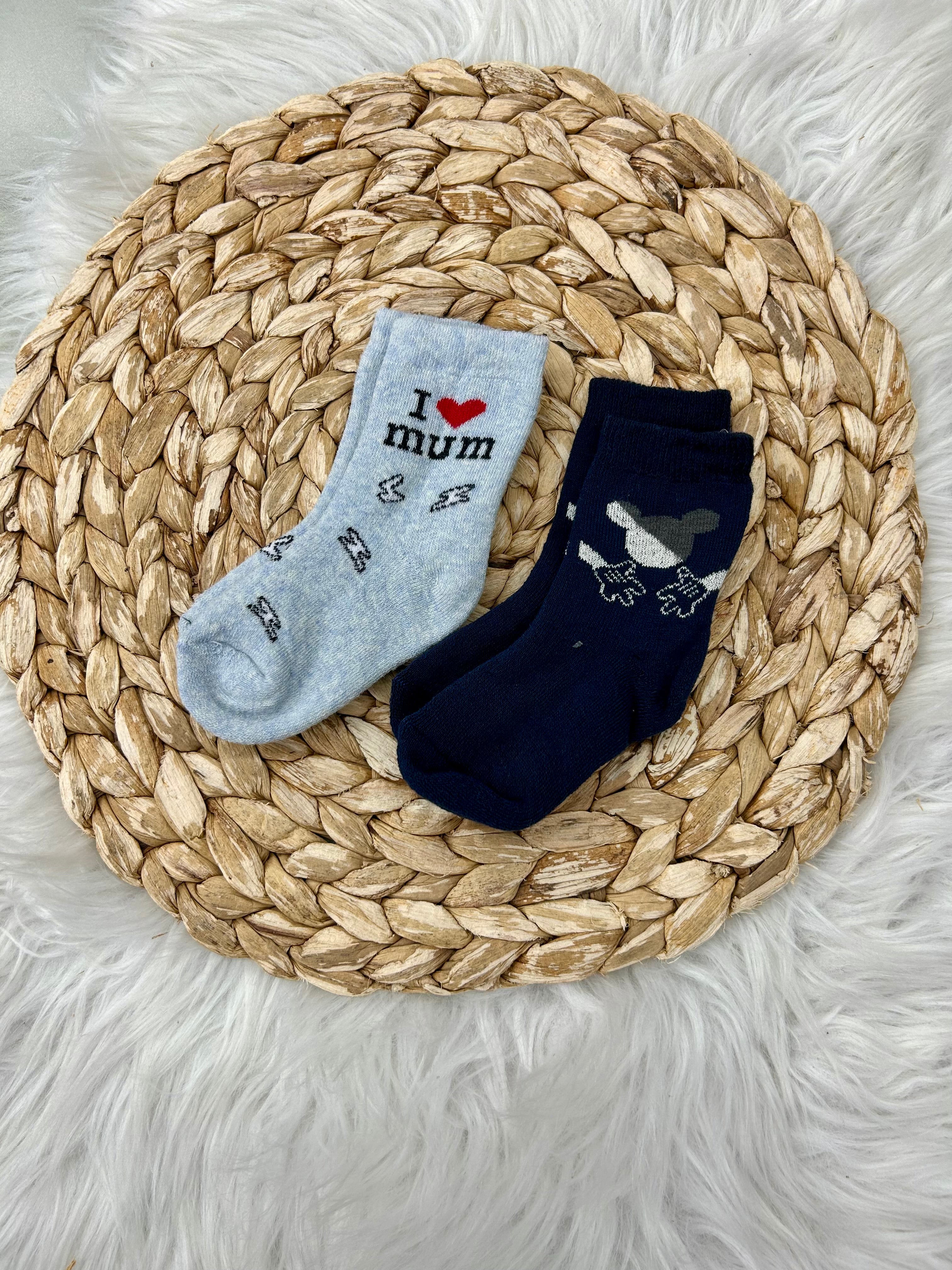 1-2 جرابات بيبي شتوي قطن مبطن