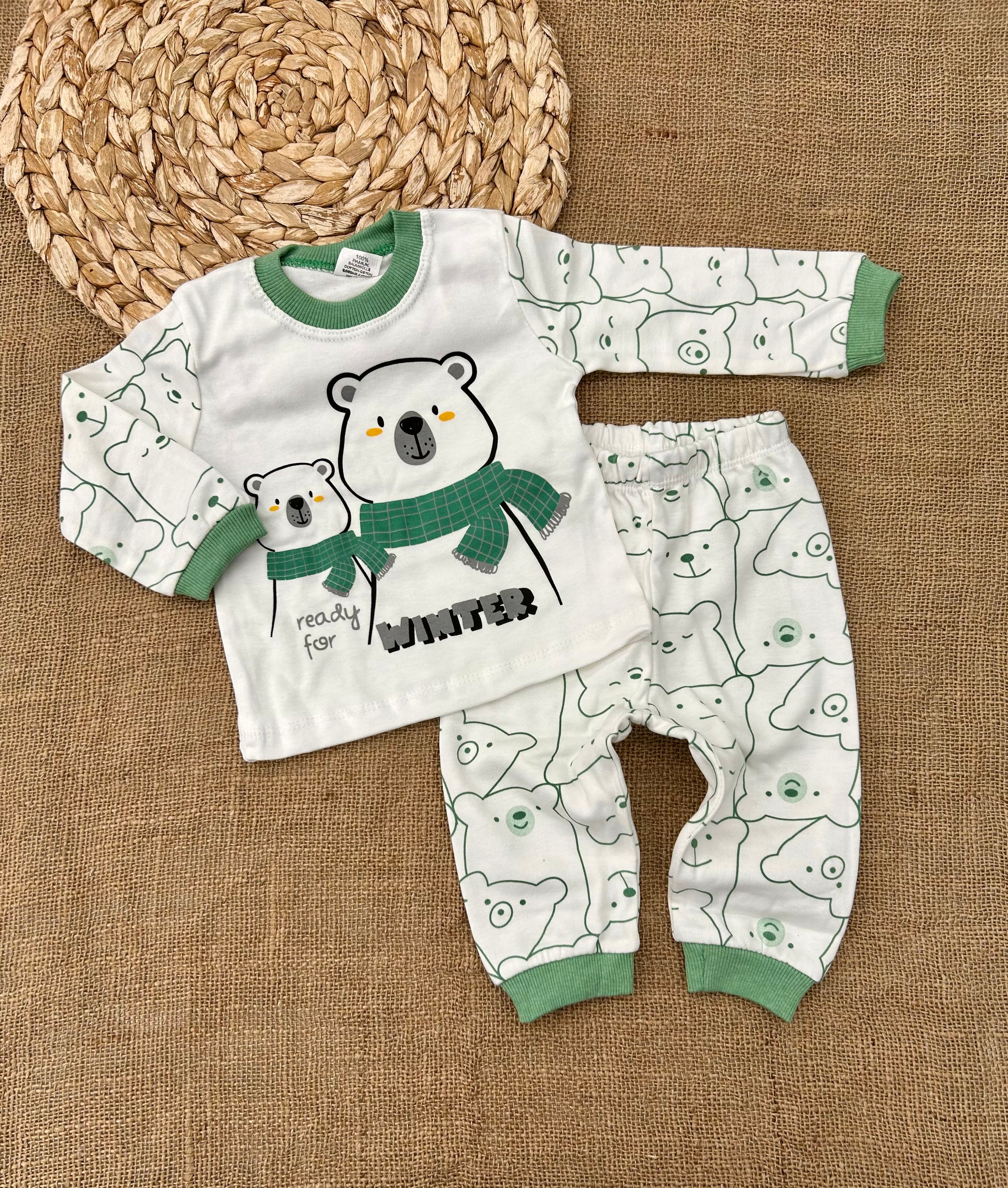 بيجامة بيبي قطن دب