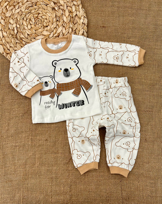 بيجامة بيبي قطن دب