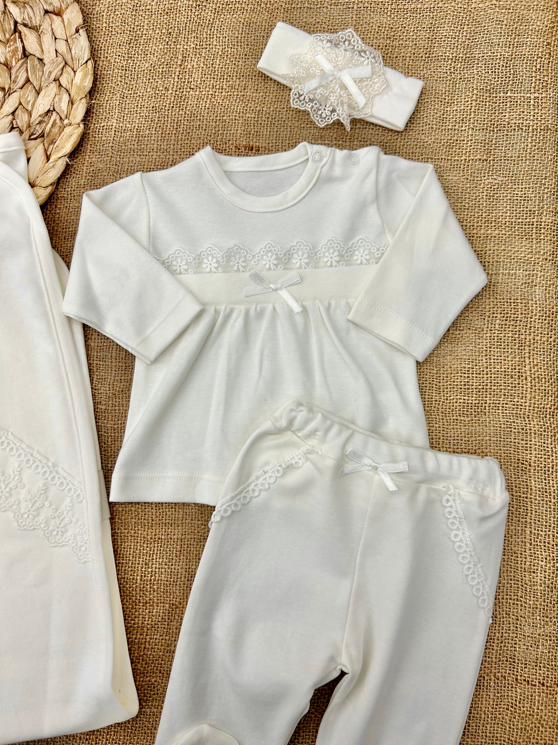 طقم قطن 4 قطع بناتي