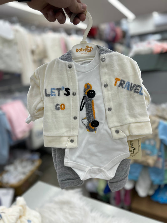 أطقم ٣ قطع مخمل travel