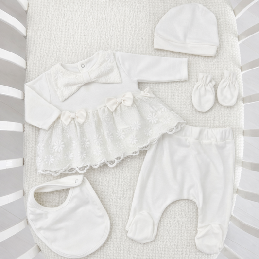 طقم 5 قطع قطن دانتيل