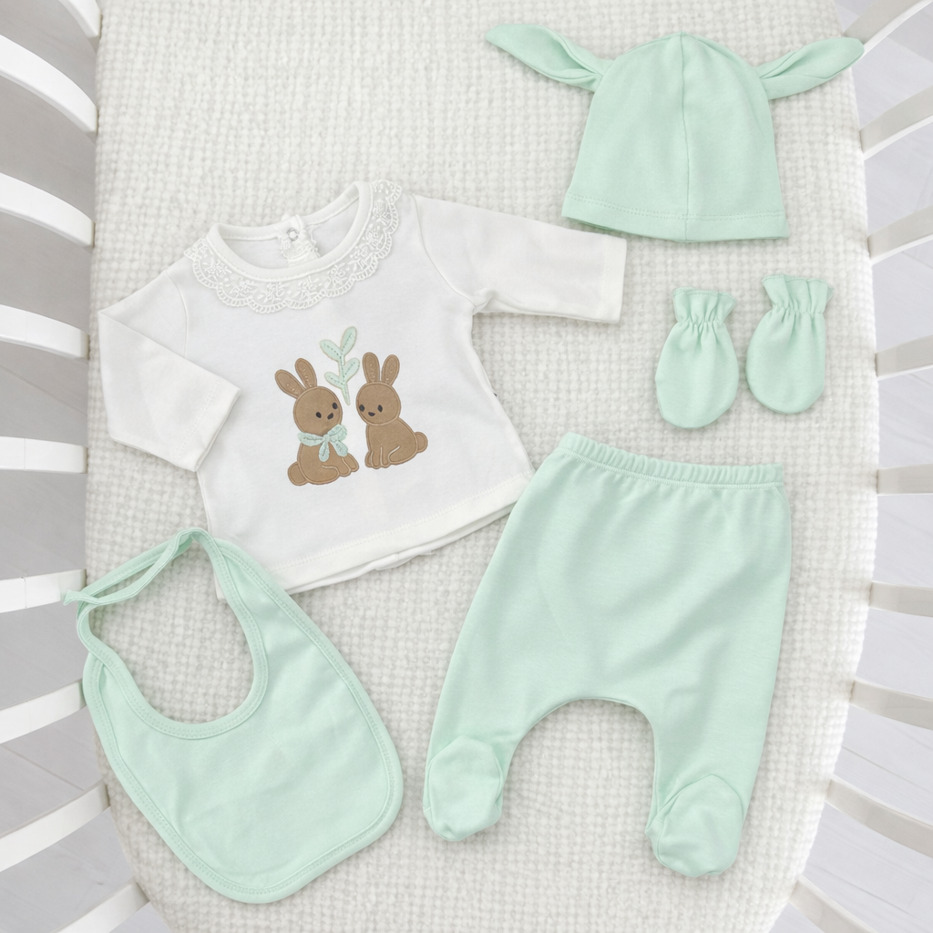 طقم 5 قطع قطن ارنب