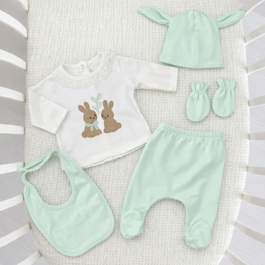 طقم 5 قطع قطن ارنب