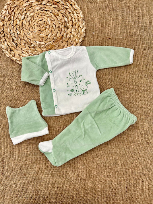 بيجامة بيبي مخمل 3 قطع