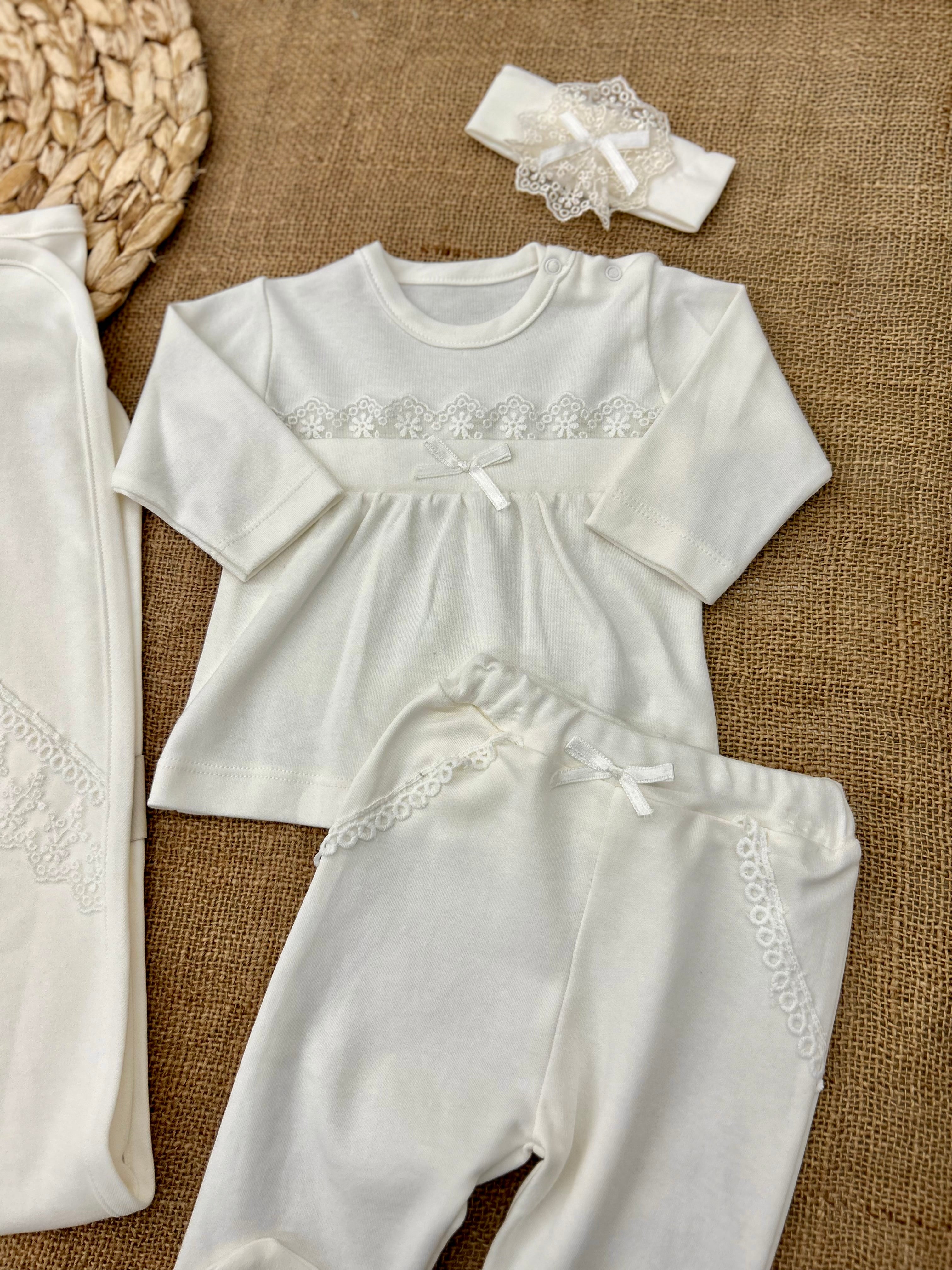 طقم قطن 4 قطع بناتي