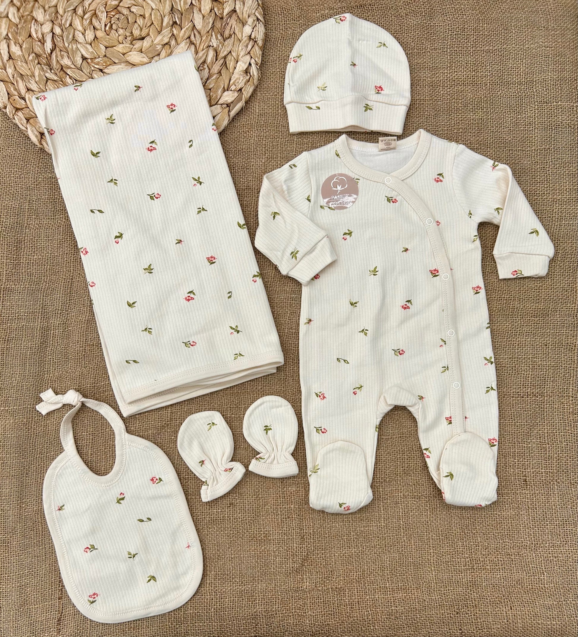 طقم قطن 5 قطع بناتي