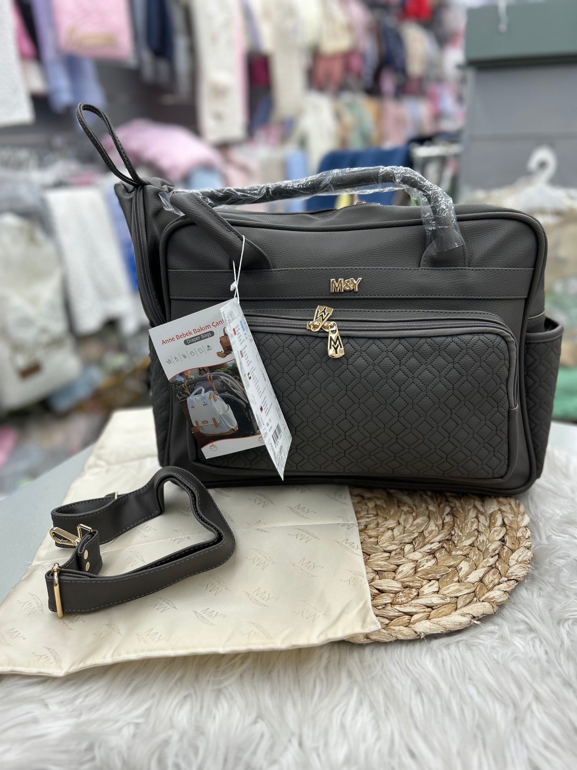 7355 شنطة my collection جلد ايد  مطرزة