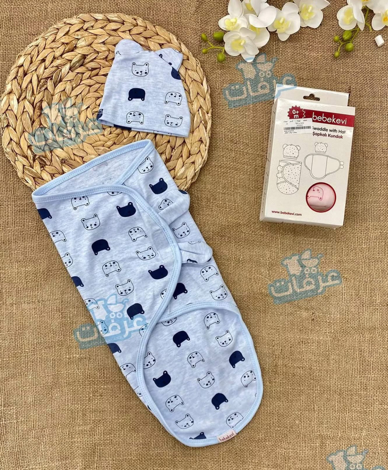 كوفلية جاهزة مع طاقية – قطن 100%