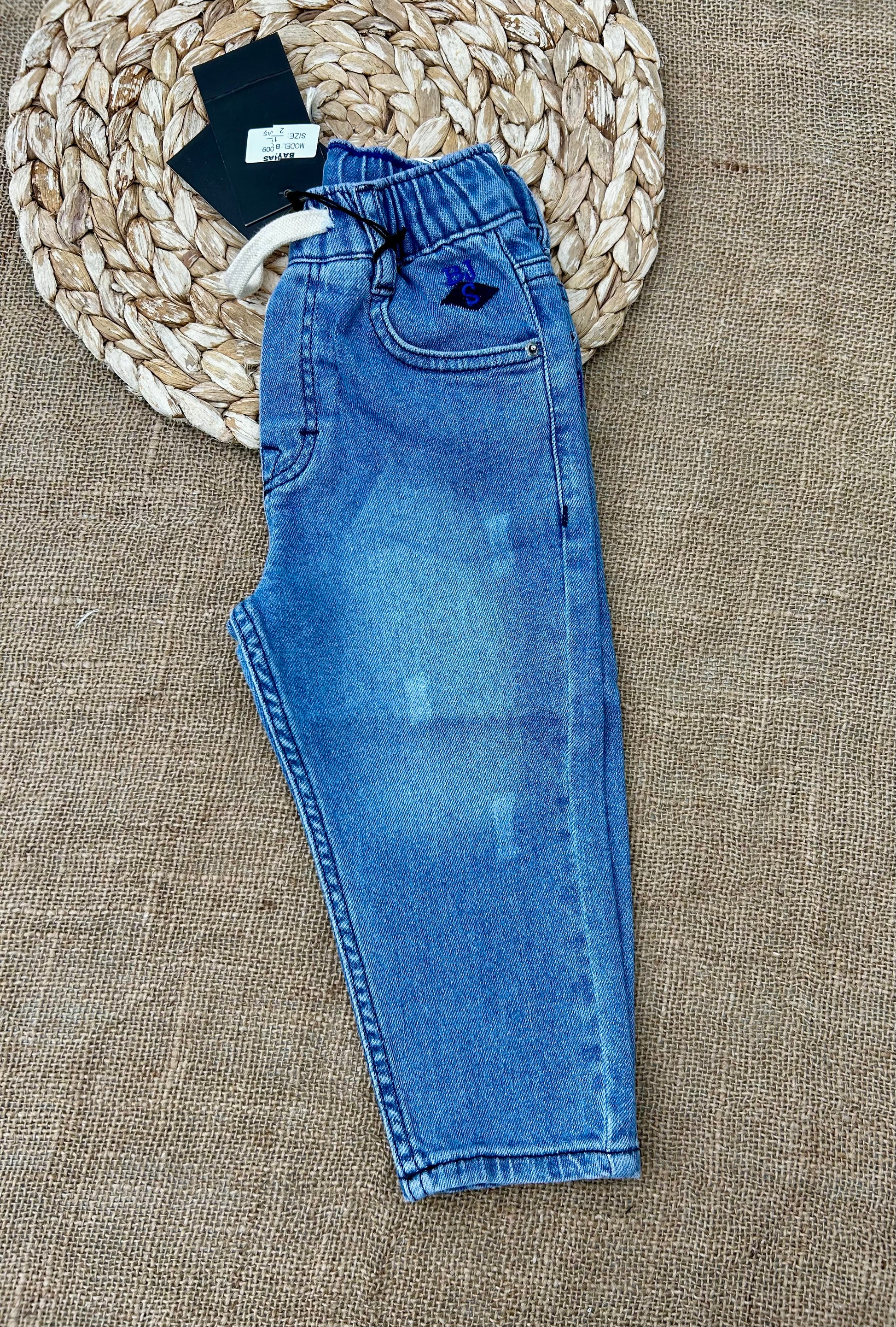 1-4 بنطلون بيبي جينز لايكرا