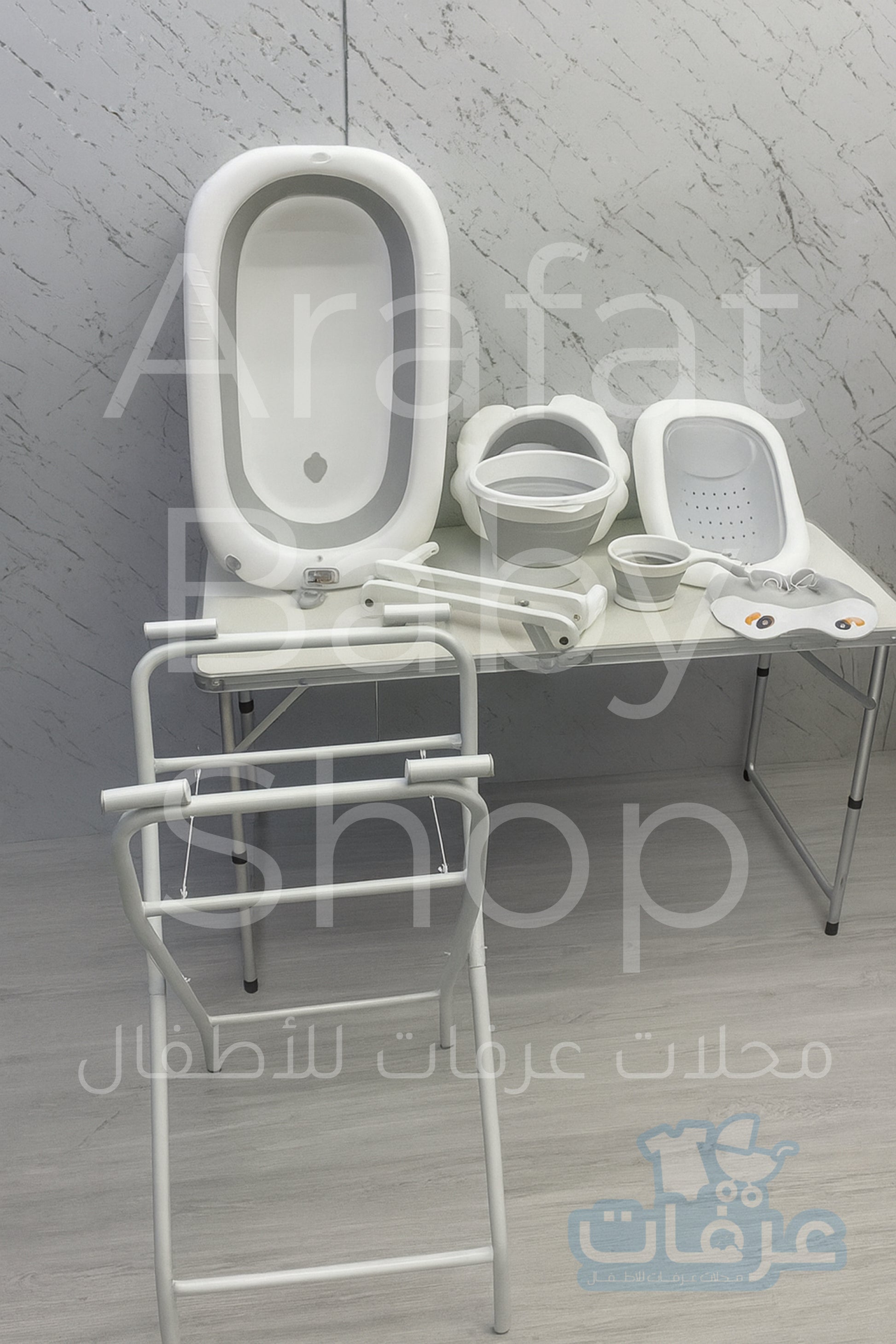 طقم بانيو ٧ قطع مع ستاند