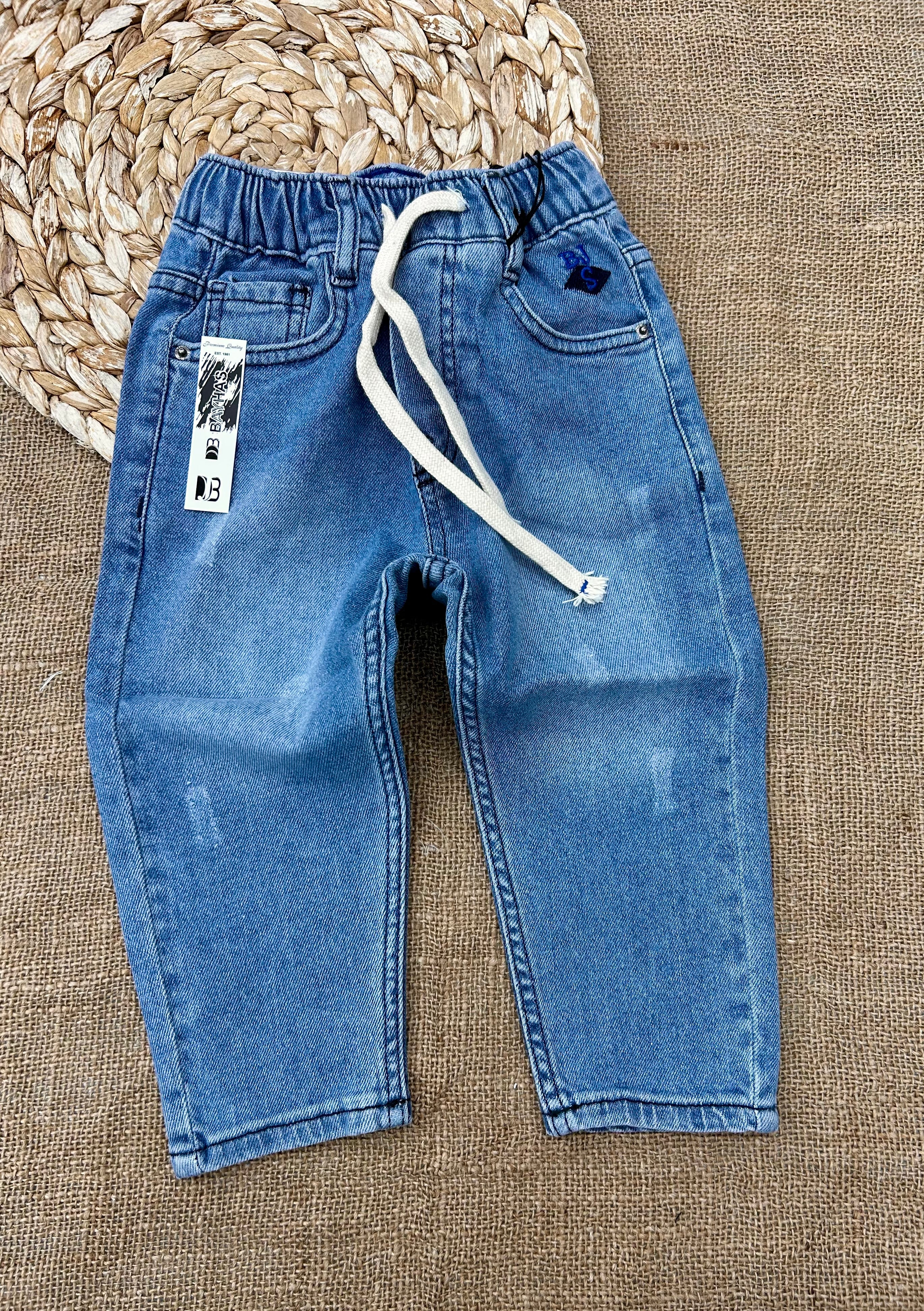 1-4 بنطلون بيبي جينز لايكرا