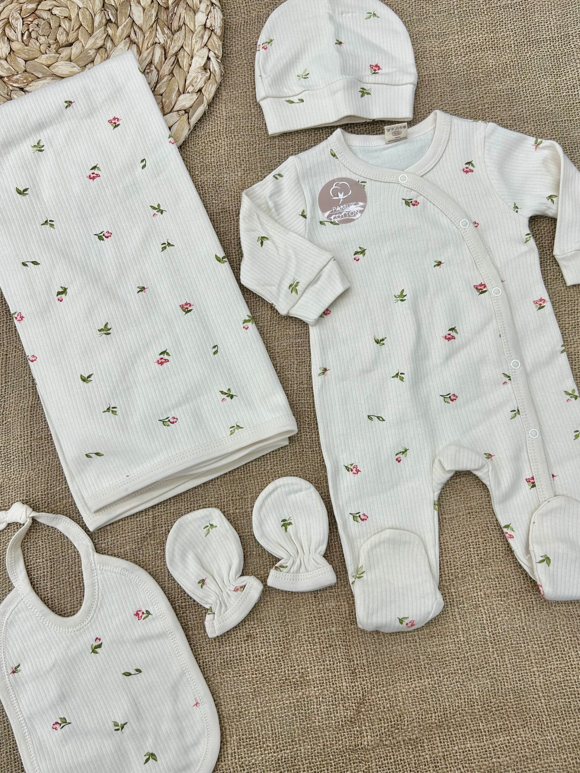 طقم قطن 5 قطع بناتي