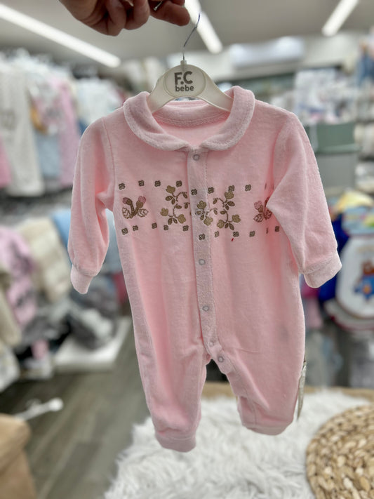 أفرهول مخمل بناتي بتصميم تطريز