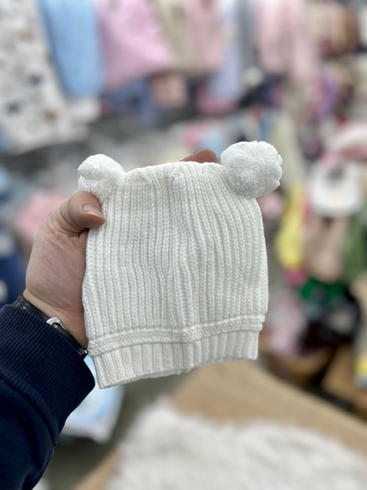 طاقية بيبي صوف طبتين