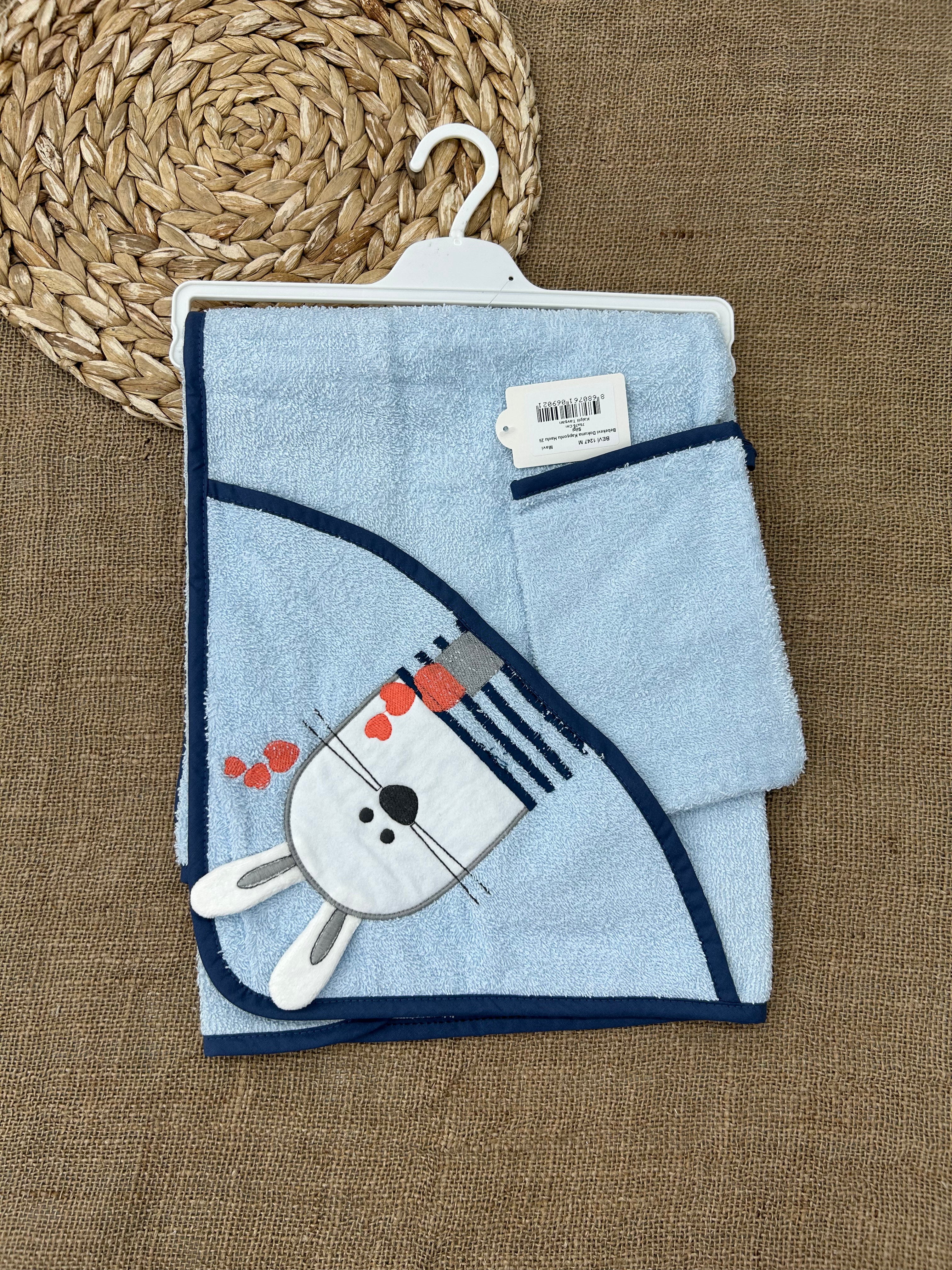 منشفة بيبي بشكير ناعم مع ليفة ماركة bebekevi