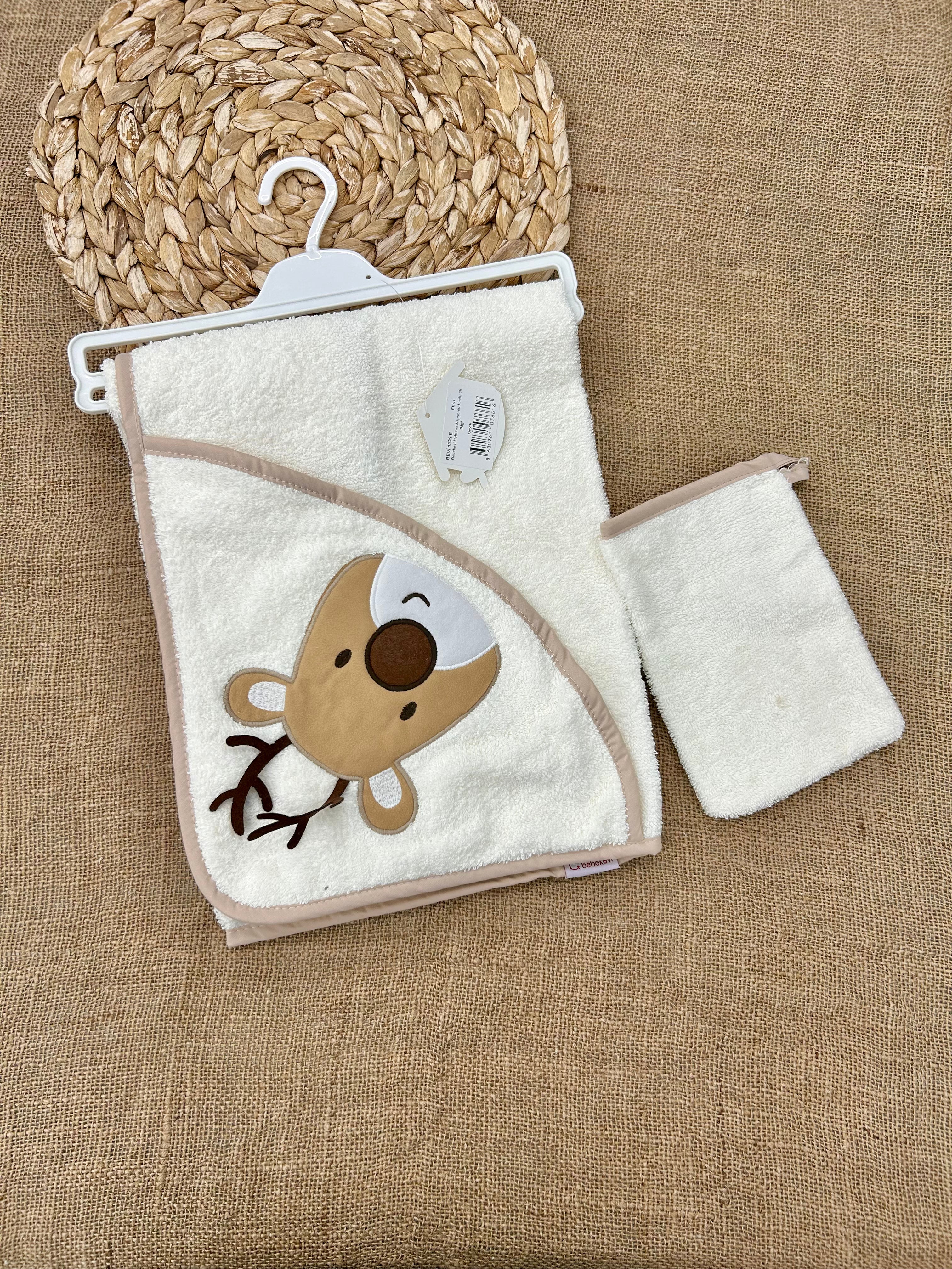 منشفة بيبي بشكير ناعم مع ليفة ماركة bebekevi